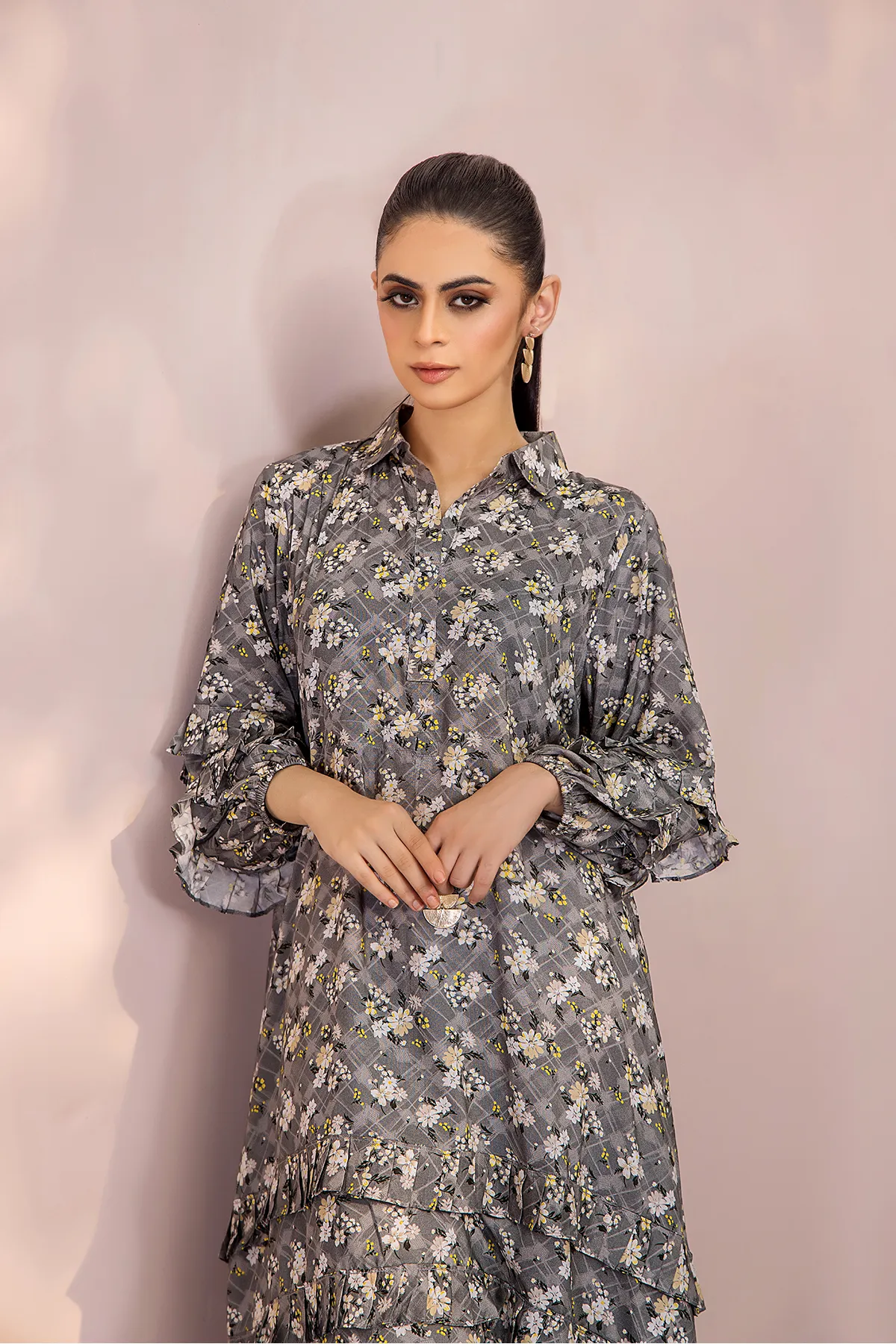 1PC Anarkali Digital Linen Kurti 77