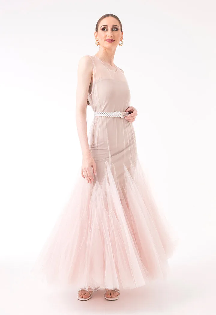 A-Line Sleeveless Tulle Dress