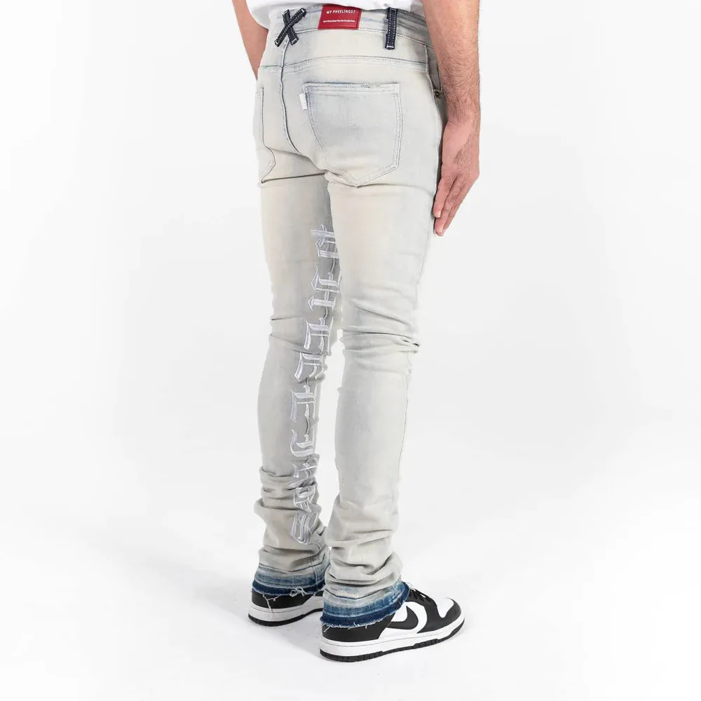 AGAINST ALL ODDS STACKED JEANS LT.WASH