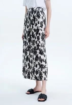 Allover Printed Pleated Culottes