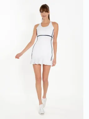 Ashley Racer Back Dress - White/Midnight