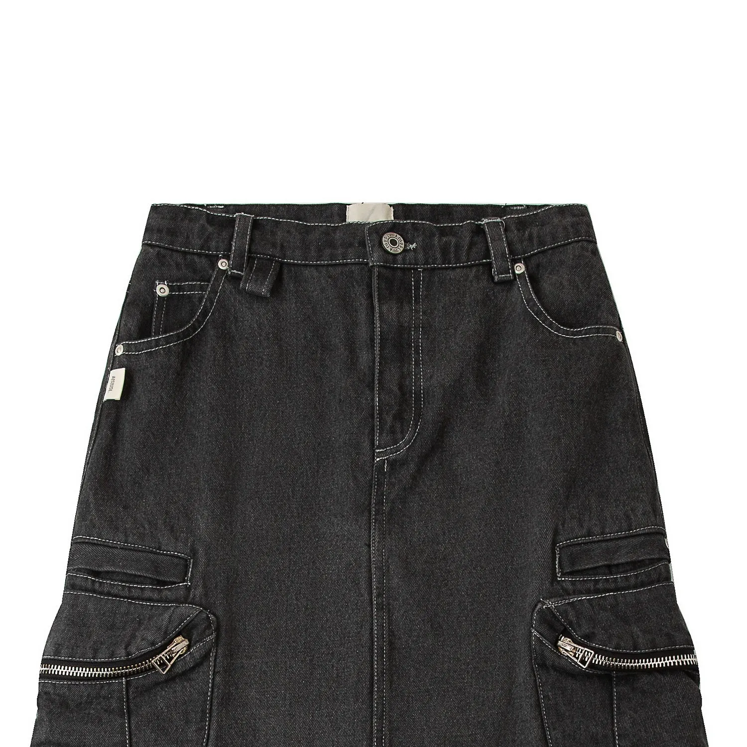 A[S]USL DENIM CARGO SKIRT-DENIM BLACK