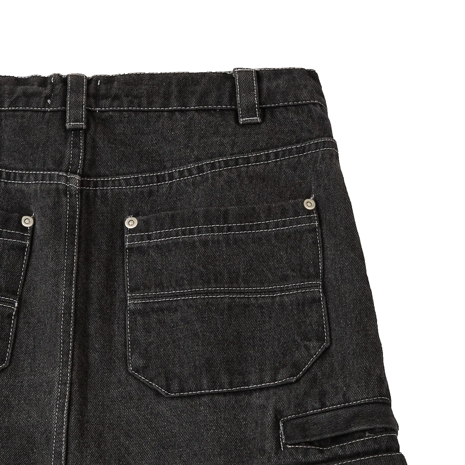 A[S]USL DENIM CARGO SKIRT-DENIM BLACK