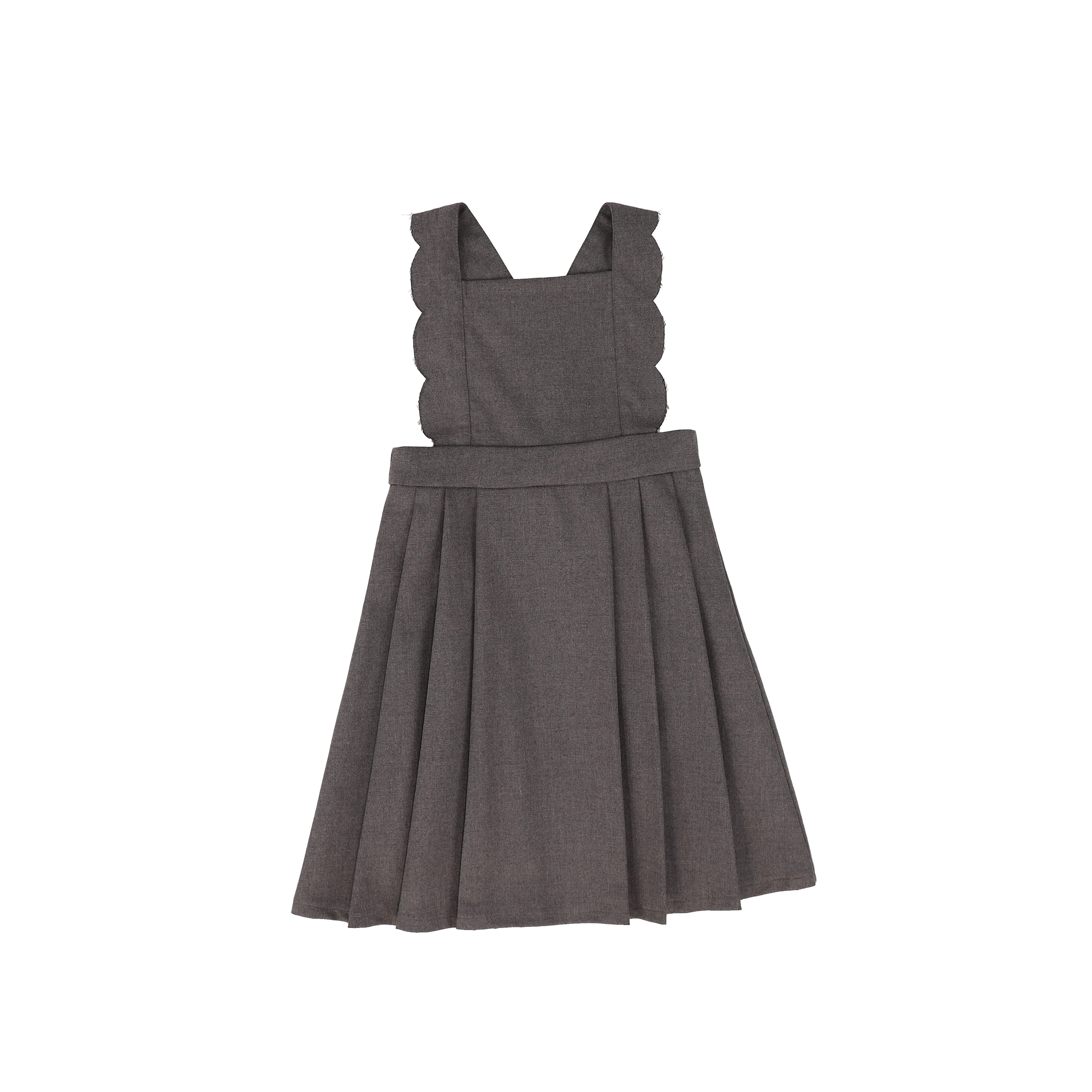 Bace Collection Charcoal Wool Scallop Pleated Jumper