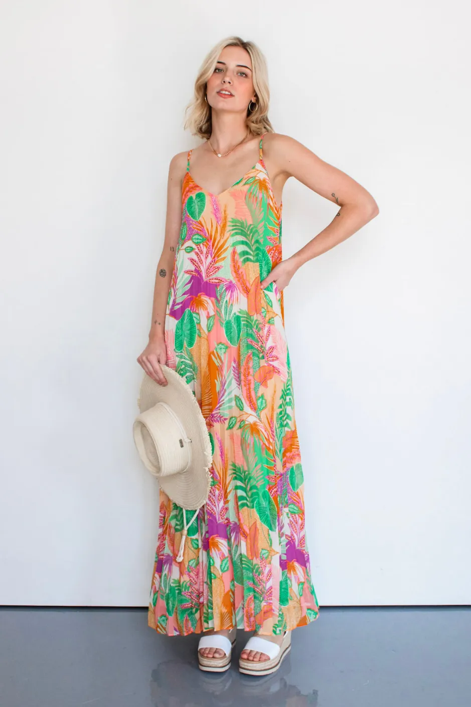 California Girl Pleated Maxi Dress