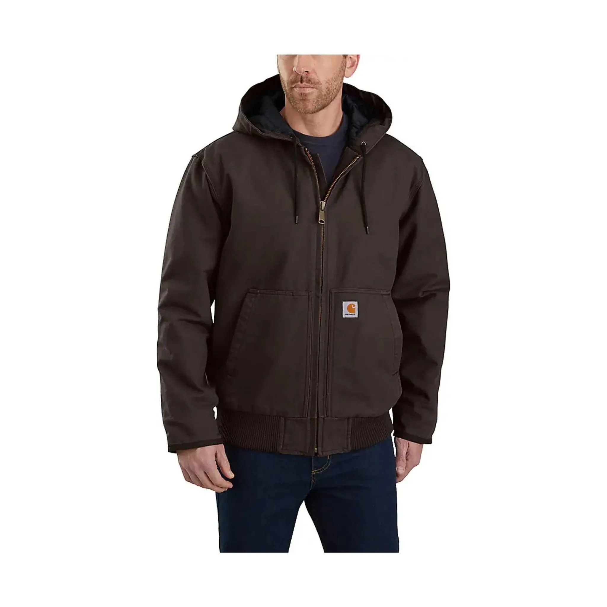 Carhartt Men's Loose Fit Washed Duck Insulated Active Jac - Duck Brown