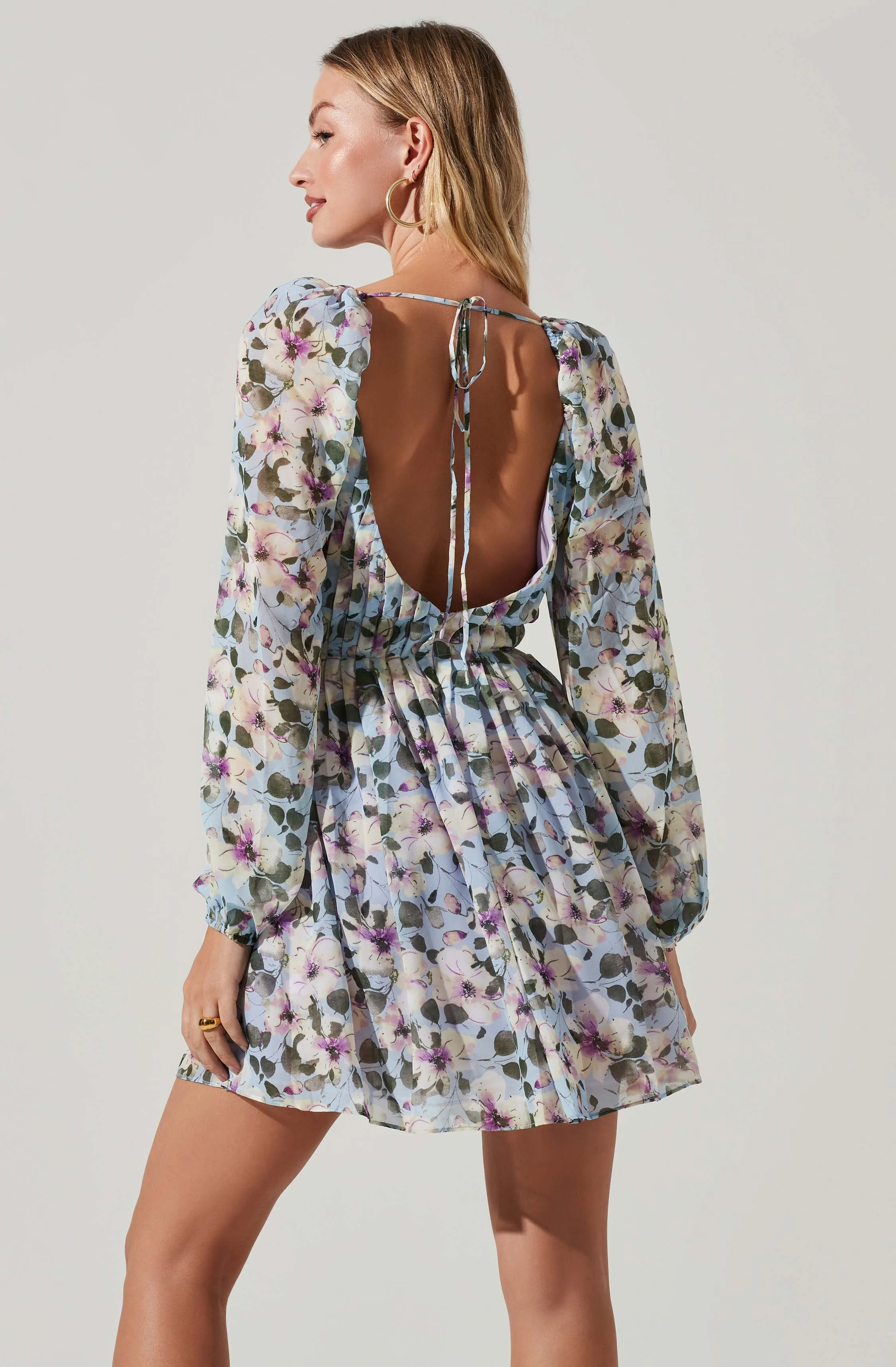 Carina Floral Open Back Mini Dress