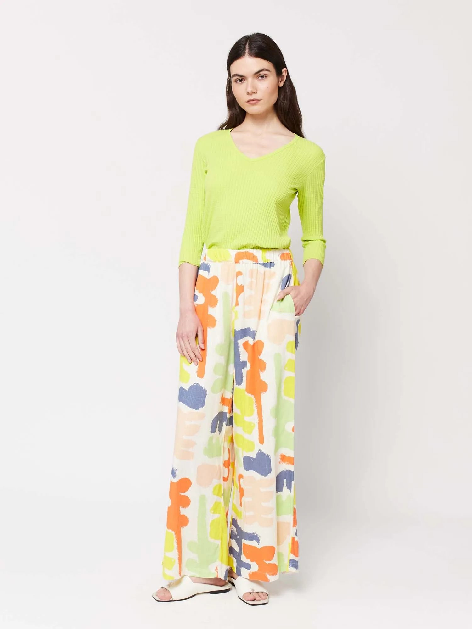 Carnival Print Flared Long Pant