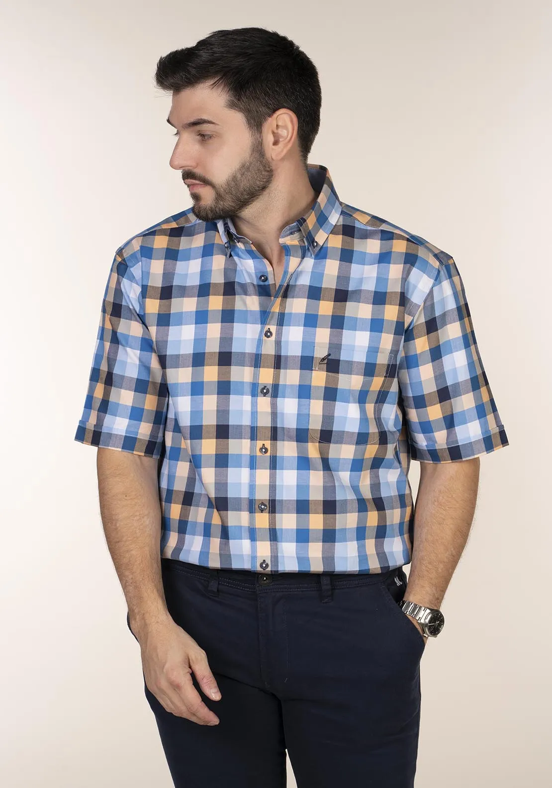 Casual Check Short Sleeve Shirt