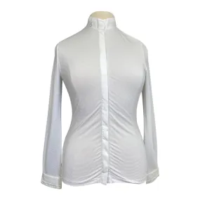 Cavalleria Toscana Alternating Pleates Competition Shirt in White - Women's XL