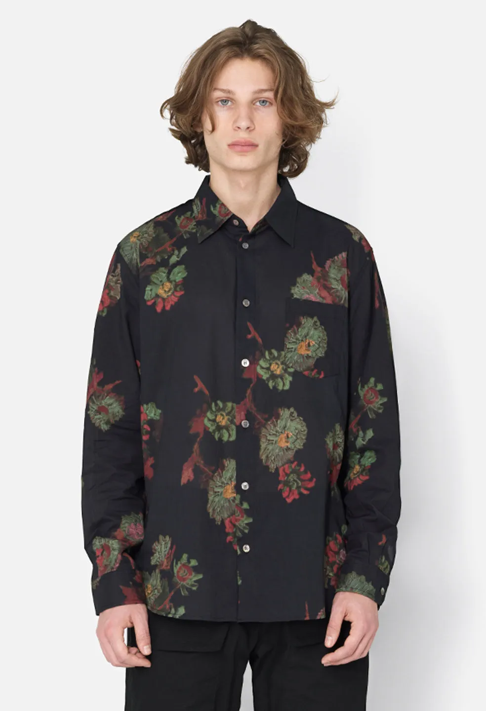 Cloak Button Up / Forest Floral