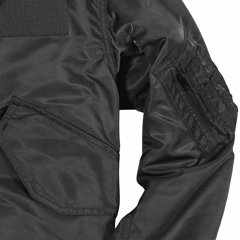 Cockpit USA Mens USN Fighter Weapons Nylon Flight Jacket - Black