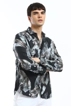 Contemporary Marble Floral Print Shirt