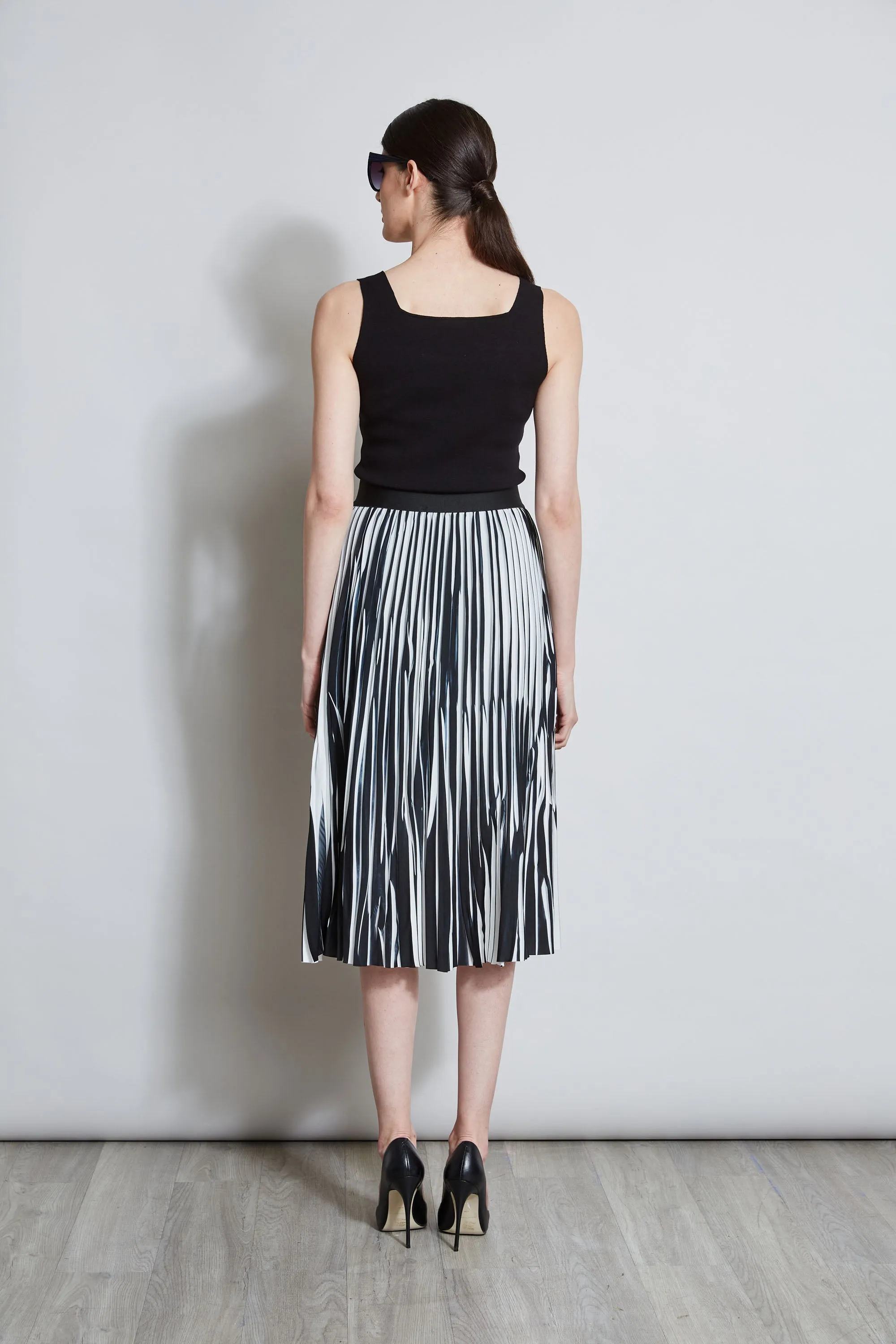 Contrast Pleated Skirt