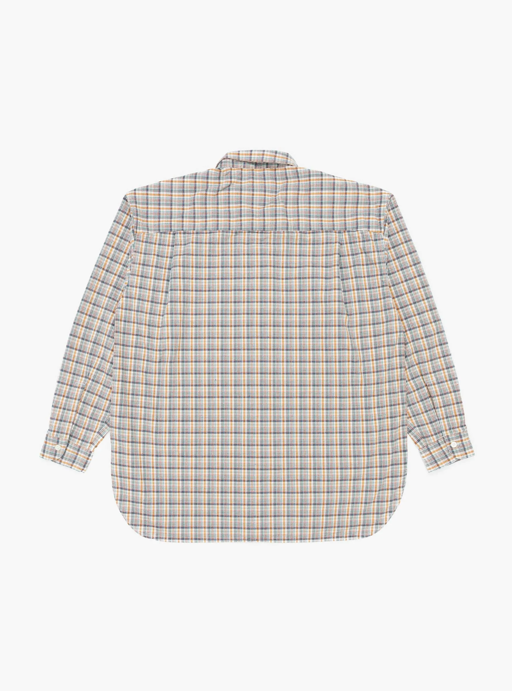 Cotton Silk Euro Check Shirt Sunset