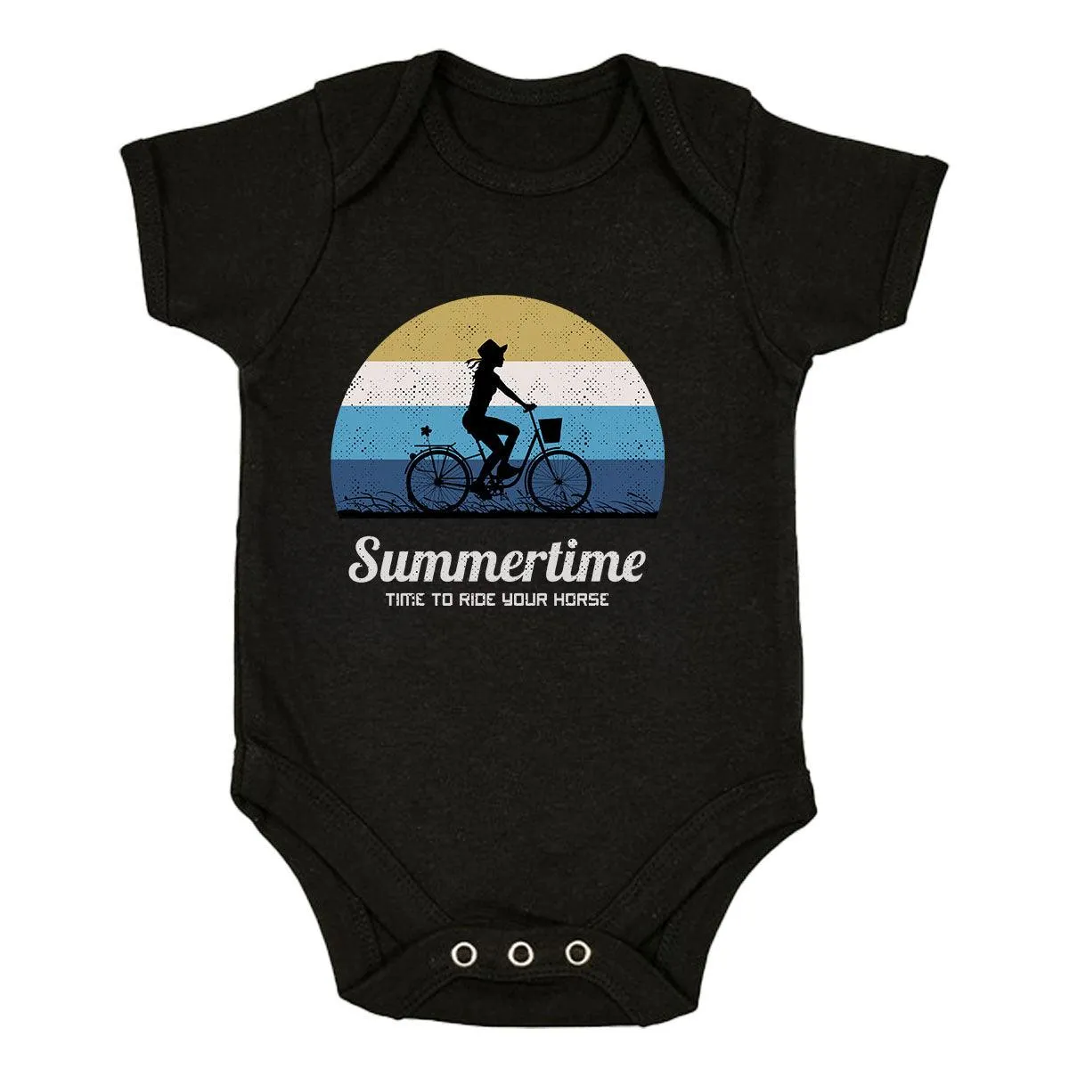 Cycling Summertime - Time to Ride Bicycle Racer Road Baby & Toddler Body Suit