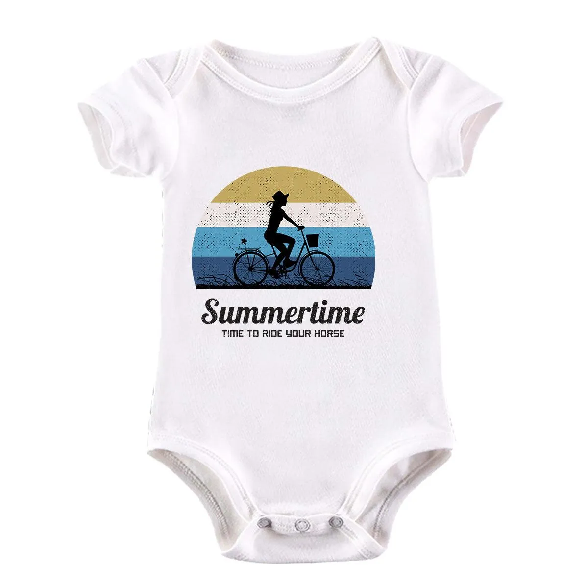 Cycling Summertime - Time to Ride Bicycle Racer Road Baby & Toddler Body Suit