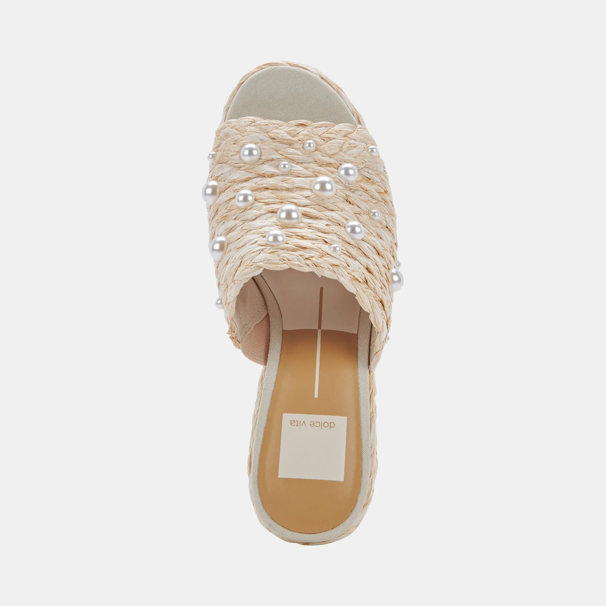 ELORA PEARL HEELS LT NATURAL RAFFIA