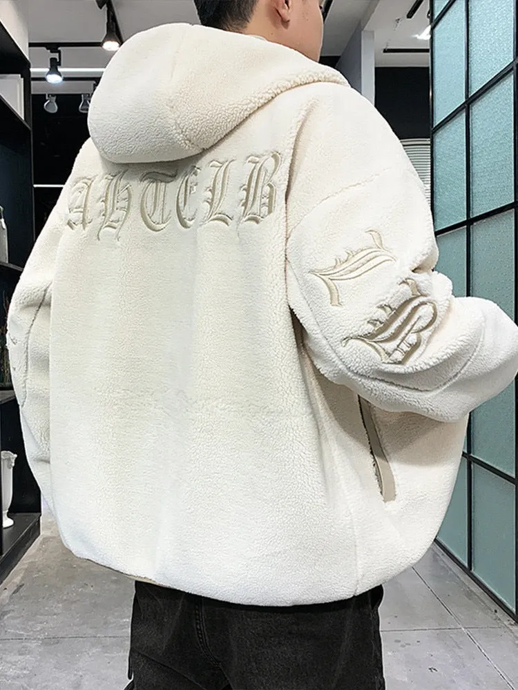 Fleece Letter Embroidery Jackets