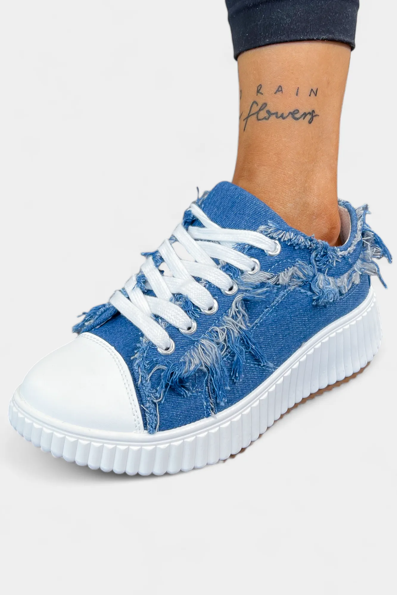 Frayed Denim Sneakers