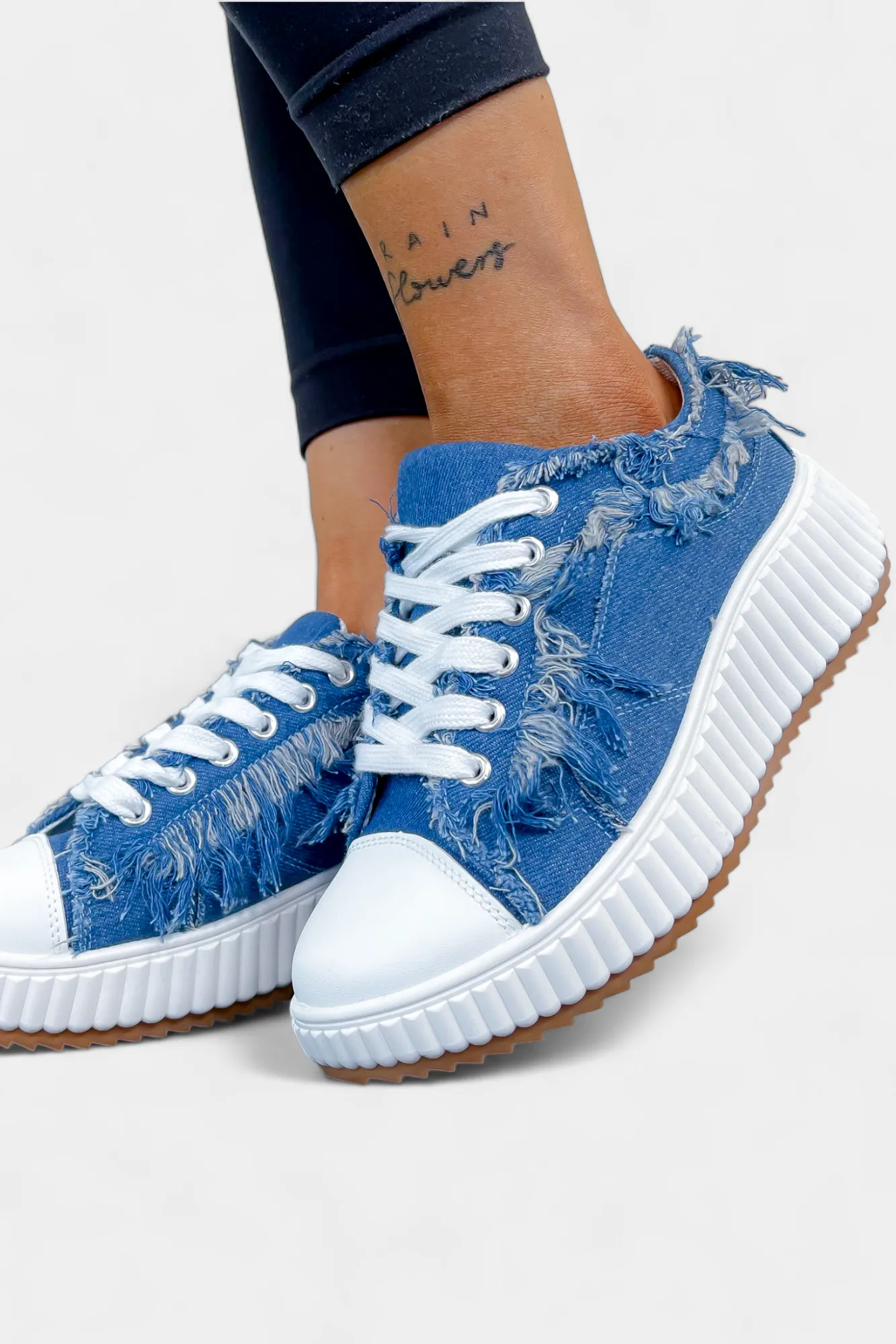 Frayed Denim Sneakers