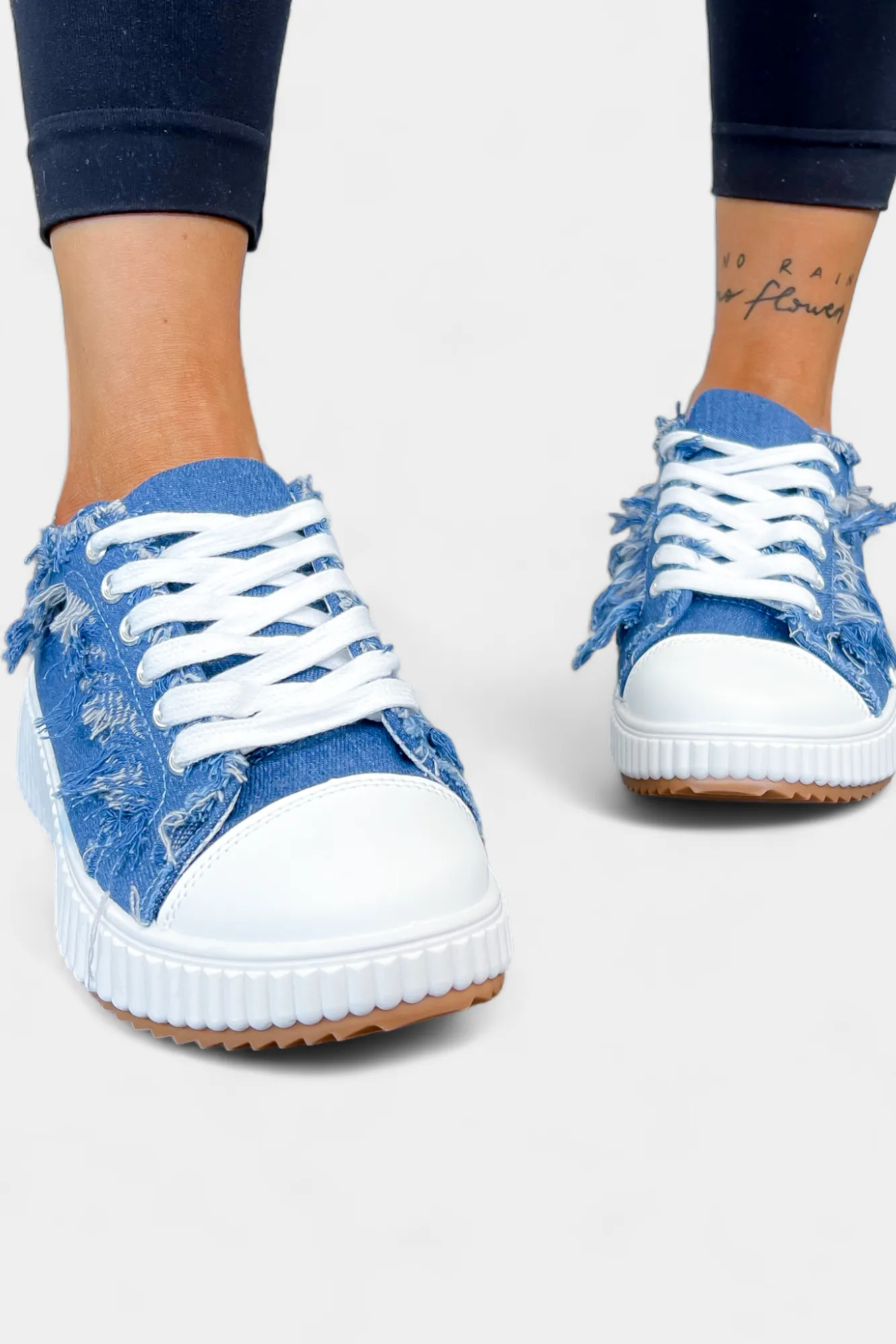 Frayed Denim Sneakers