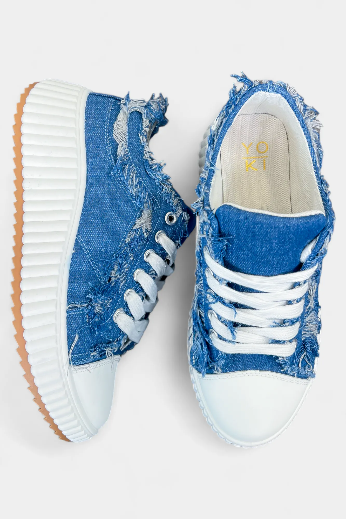 Frayed Denim Sneakers