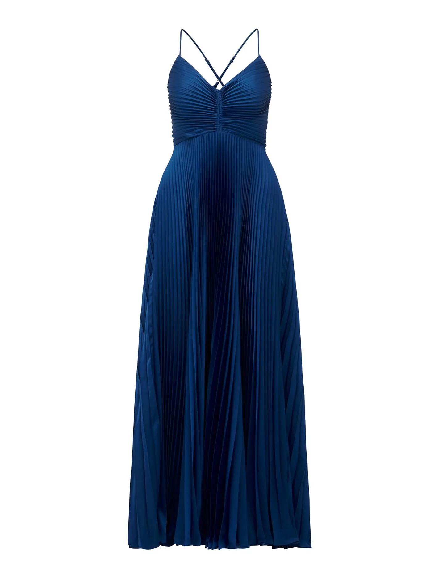 Elegant Geri Midi Dress with Pleated Design and Tie-Back Feature