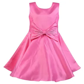 Girls A-line Sleeveless Satin dress