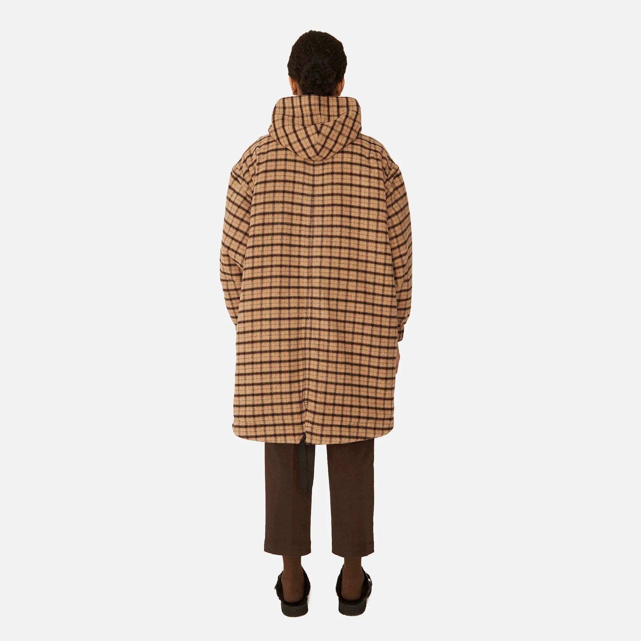 Hunter Wool Blend Parka Coat - Beige / Multi