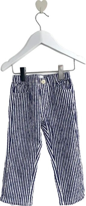 Il Gufo Blue Striped Cotton Blend Trousers 2 Years