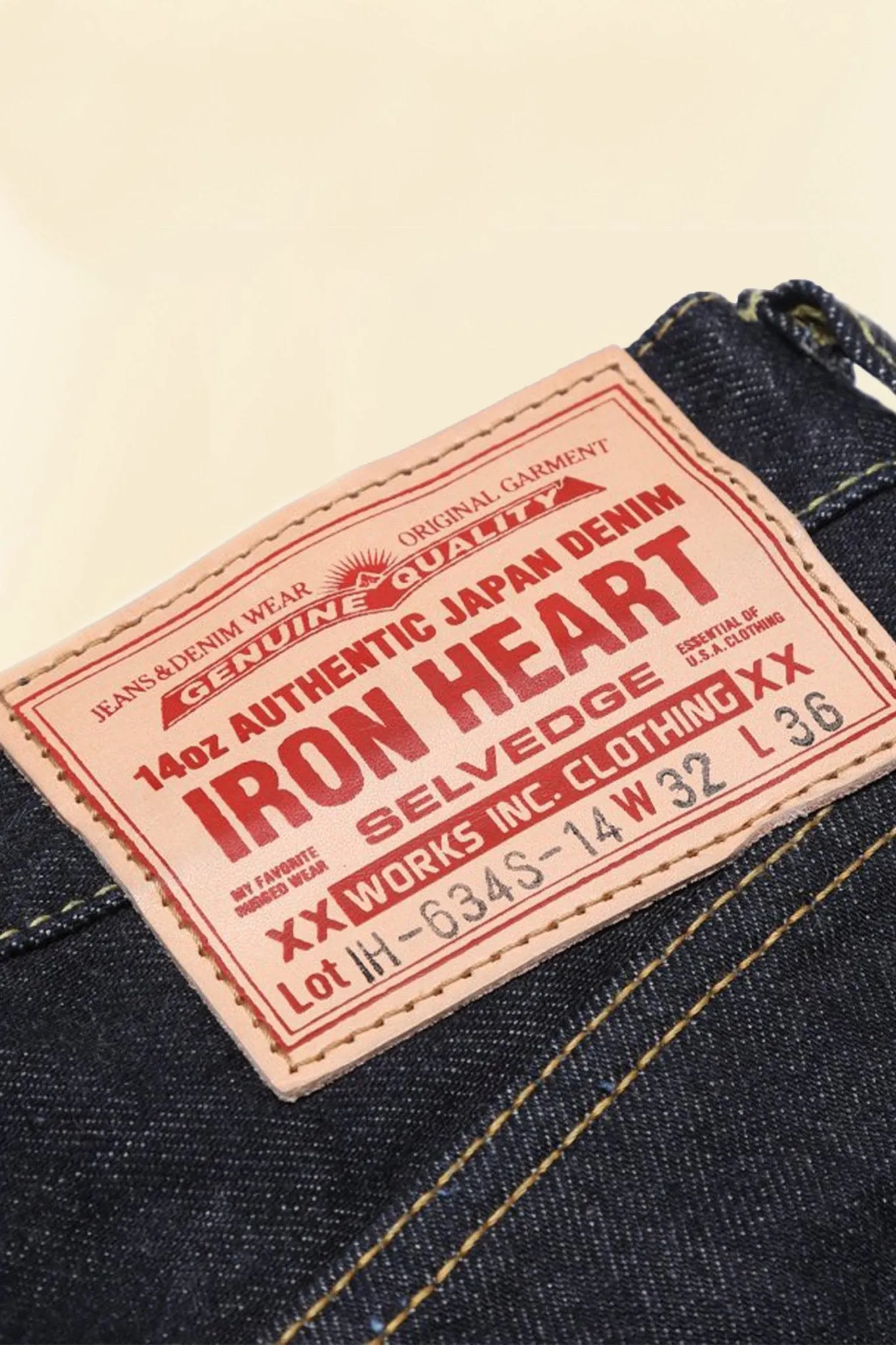 Iron Heart 14oz IH-634S-142 Straight Cut Jeans - Indigo