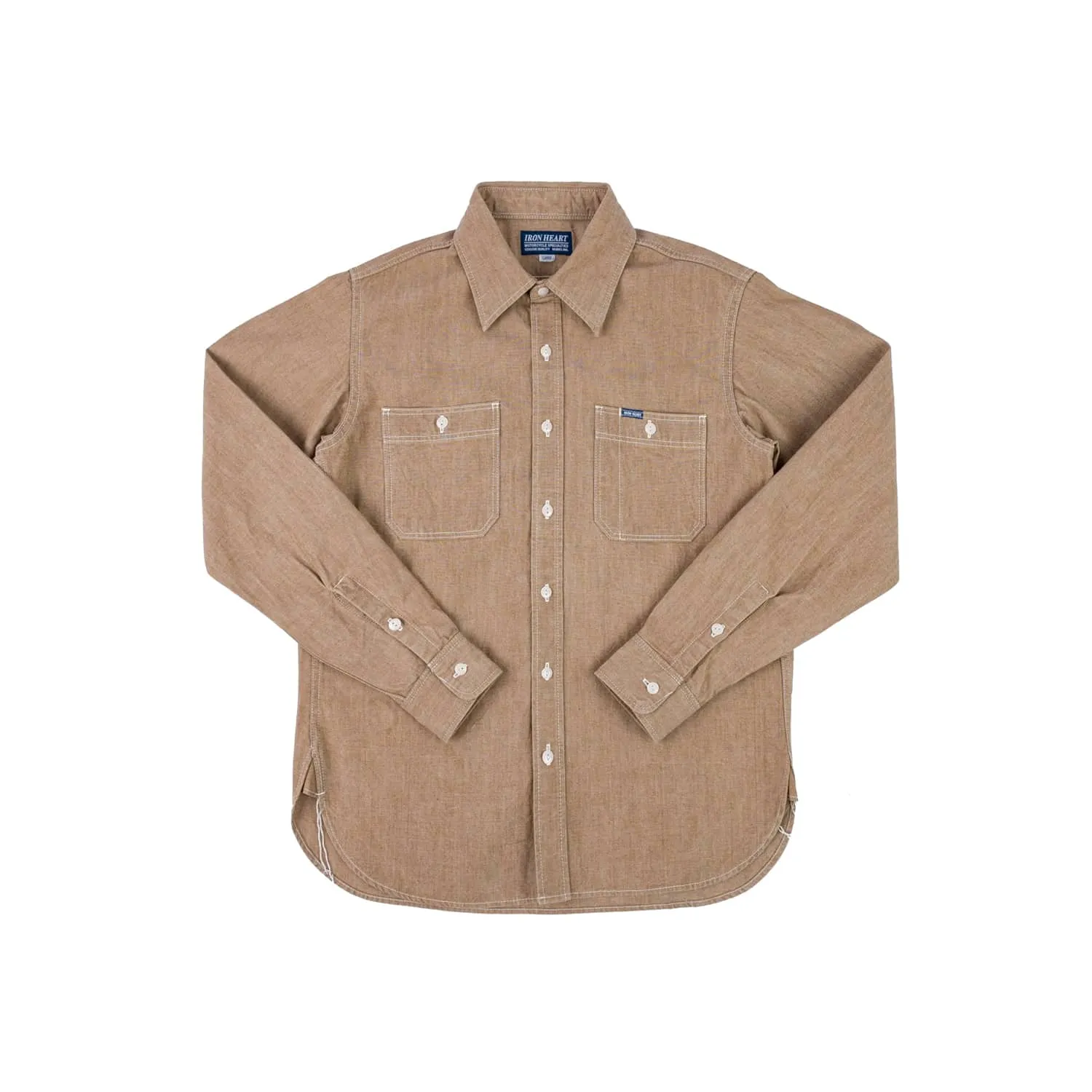 Iron Heart IHSH-363-MOC 10oz Organic Chambray Work Shirt Mocha