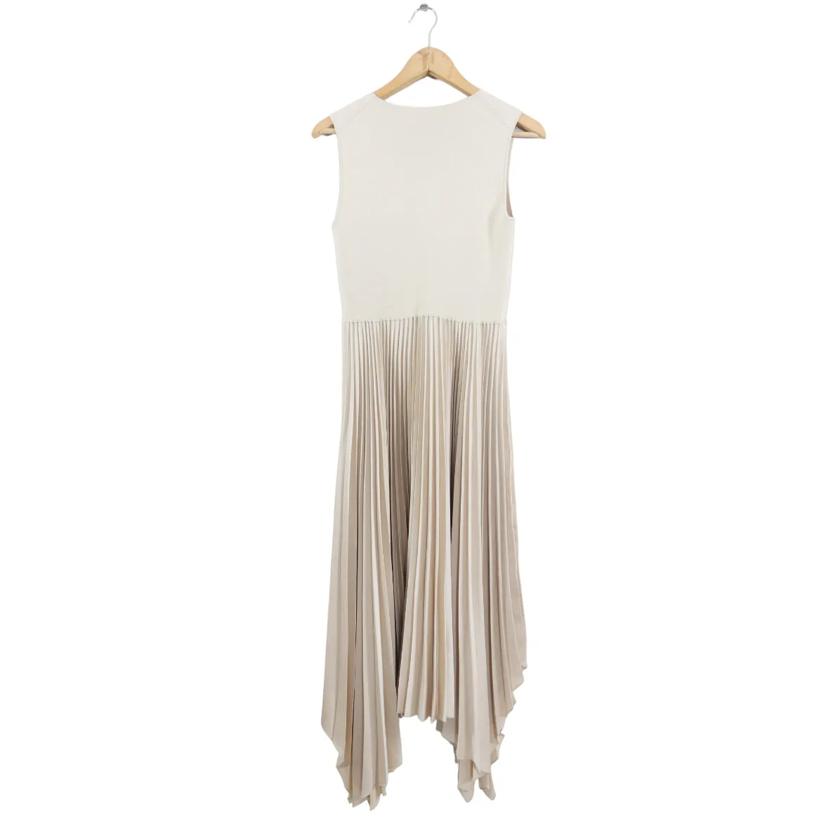 Joseph Light Beige Knit Weave Pleated Dera Dress - S / M / 6