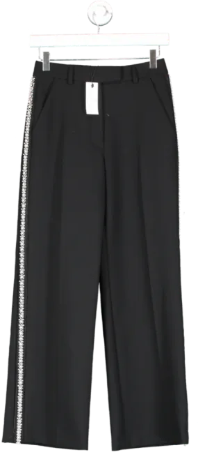 Karen Millen X Lydia Millen Petite Black Tailored Stretch Pearl Embellished Trousers UK 8