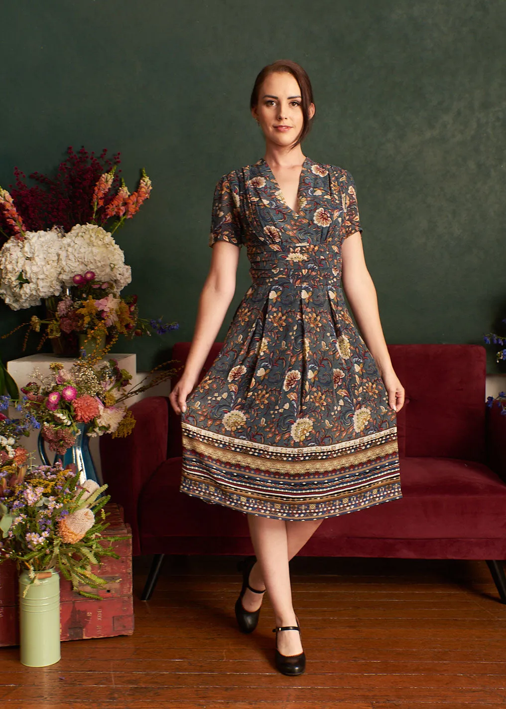 Karly Russian Floral Dress