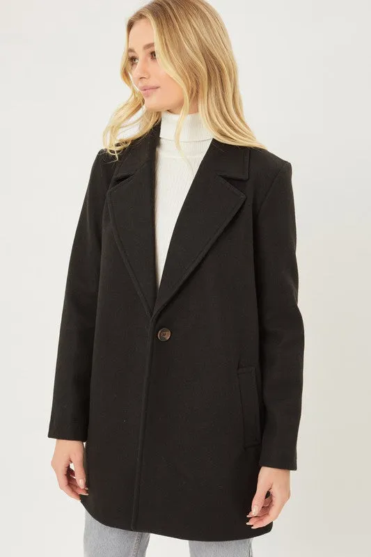 Kyler One Button Jacket, Black