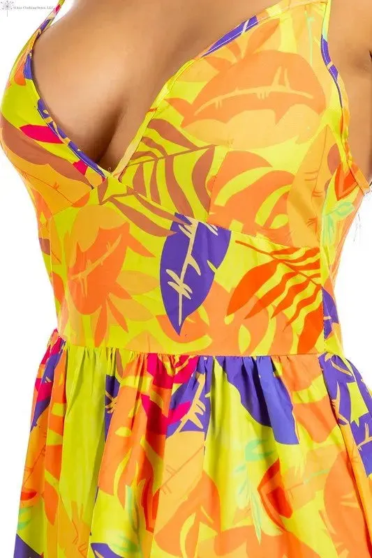 Maxi Dress Multicolor with Side Slit