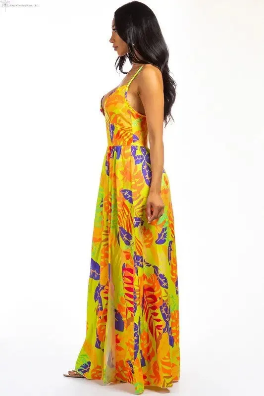 Maxi Dress Multicolor with Side Slit