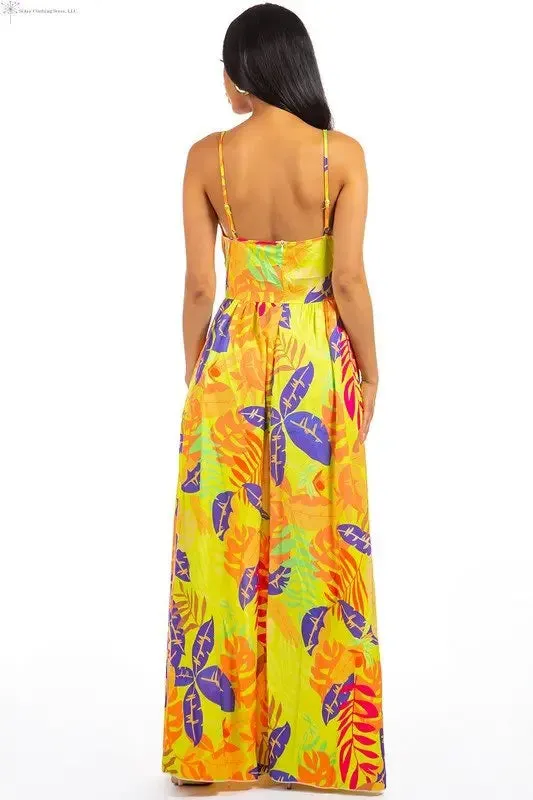 Maxi Dress Multicolor with Side Slit