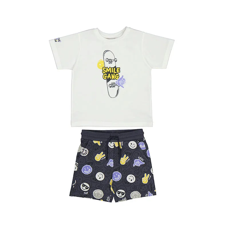 Mayoral Mini Smile Gang T-shirt & Shorts Set_ 3606-15