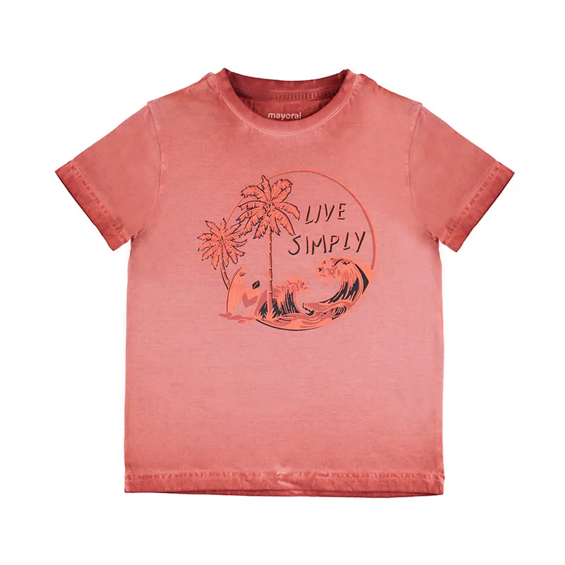 Mayoral Mini T-Shirt w/ Beach Graphic_ Terracotta 3022-15