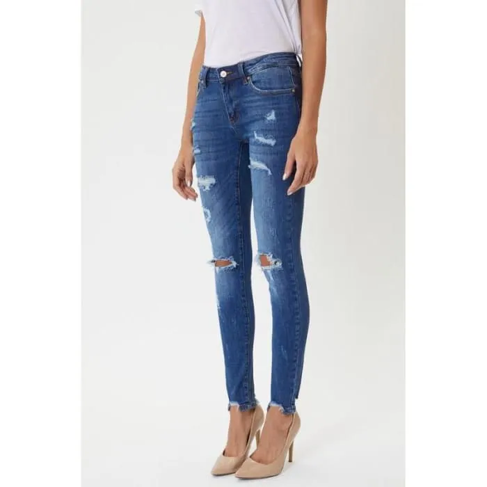 Medium Rinse Distressed Jeans