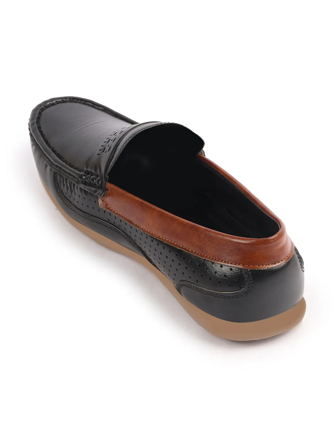 Men Black Casual Slip-On Loafers