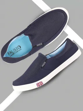 Men Blue Casual Slip-On Loafers