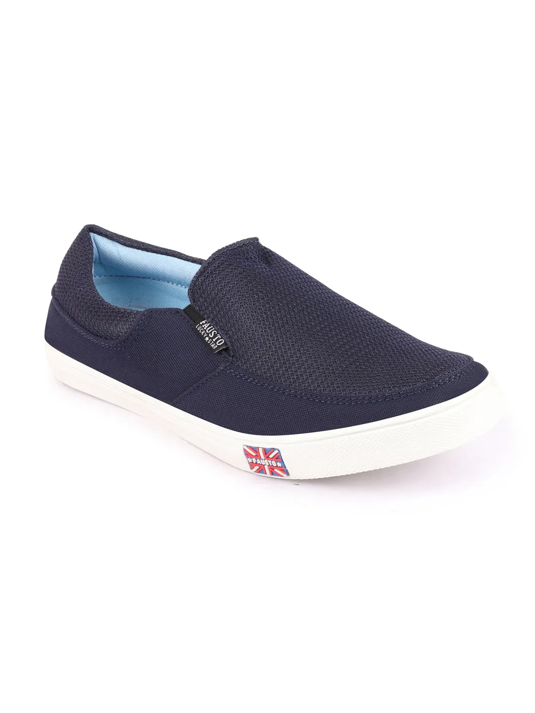 Men Blue Casual Slip-On Loafers