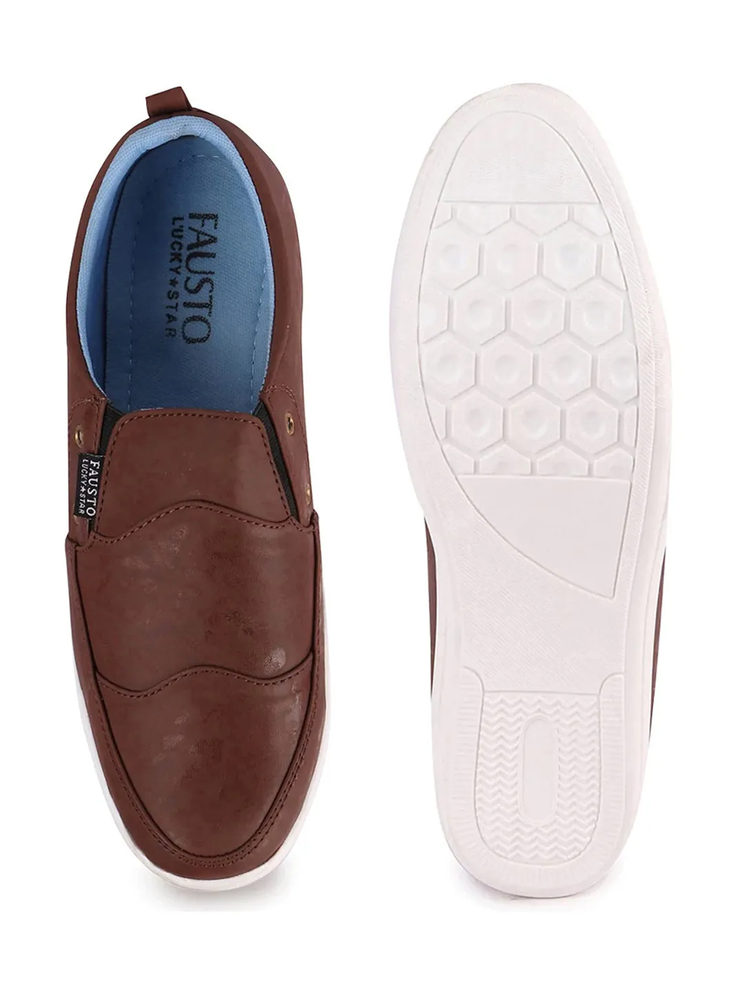 Men Brown Casual Slip-On Loafers