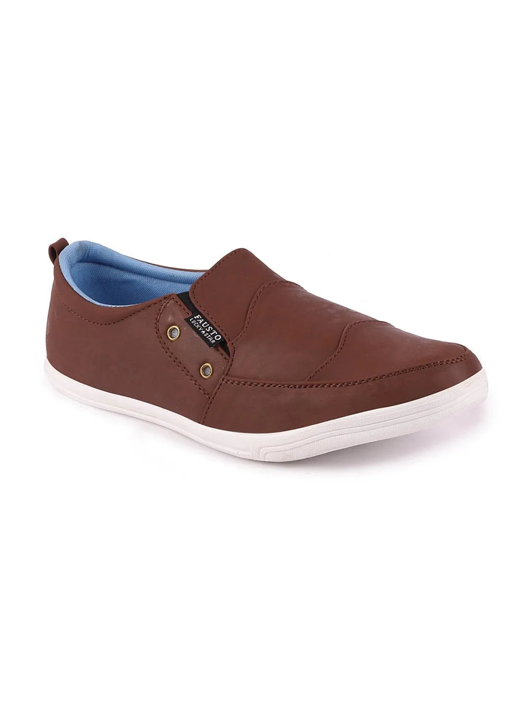 Men Brown Casual Slip-On Loafers