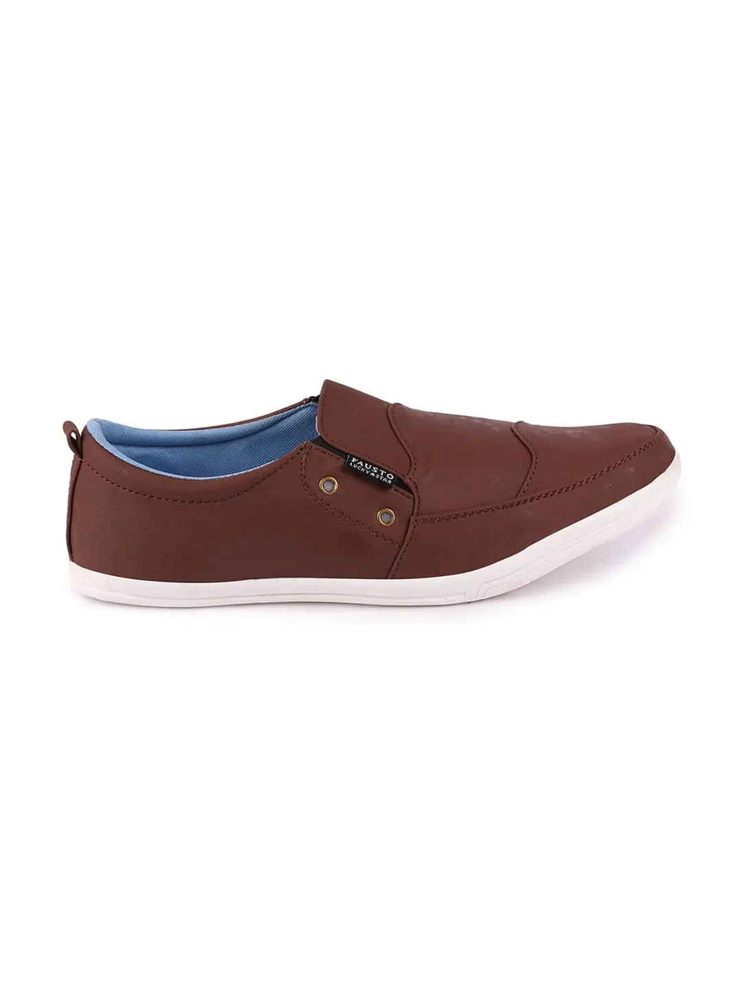 Men Brown Casual Slip-On Loafers