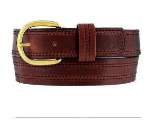 Men's Brighton | X Stitching Oiltan Belt | Brown